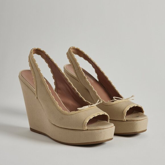 ALAIA - CANVAS WOVEN WEDGE - 40 - Picture 1 of 4